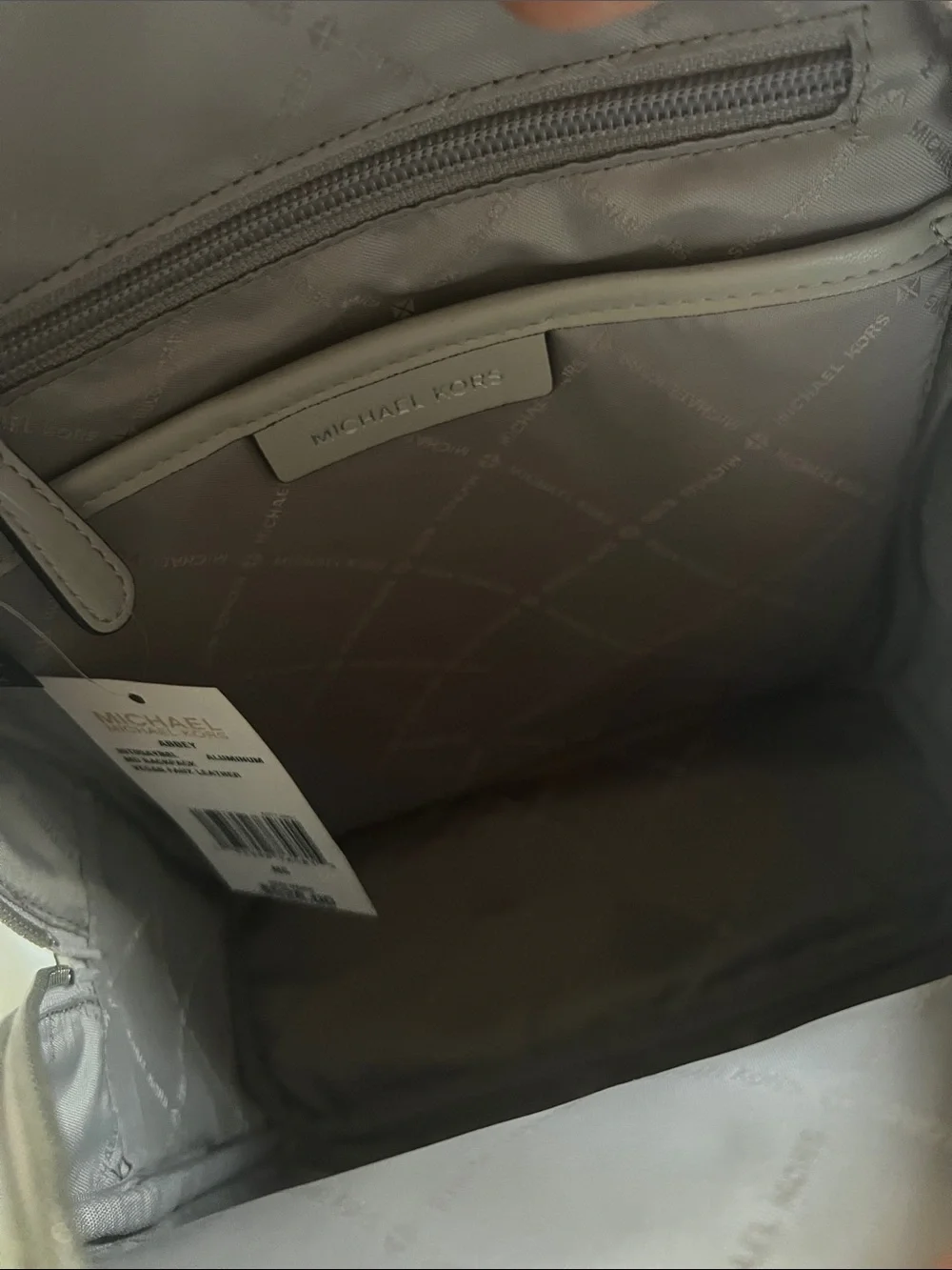 Michael Kors White Quilted Leather Backpack with Matching White Zip Wallet